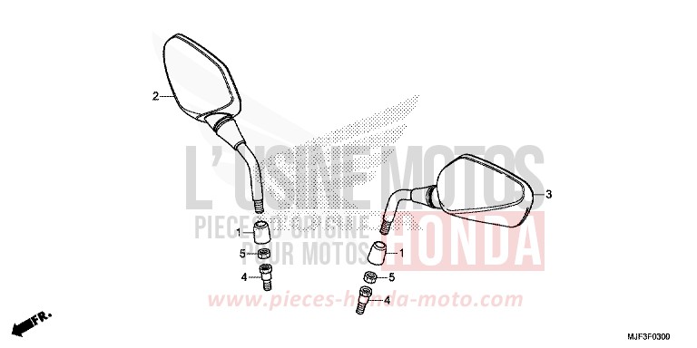 MIRROR for CTX700 ABS DARKNESS BLACK METALLIC (NH463) from 2014